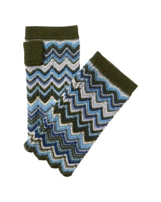 Кашемировые перчатки для текстовых сообщений из кашемира Forte Cashmere Zig Zag Stitch Женские Os