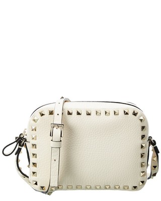

Женская сумка для фотоаппарата из зернистой кожи Valentino Rockstud, белая, NA
