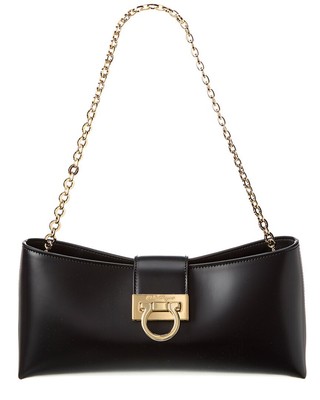 

Женская кожаная сумка через плечо Ferragamo Trifolio, черная, NA