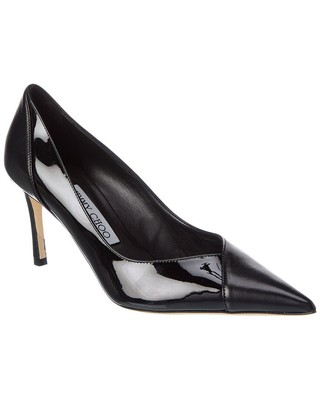 

Женские туфли-лодочки Jimmy Choo Cass 75 из лакированной и кожаной кожи, Черный, NA