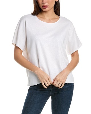 Majestic Filatures Semi Relaxed Linen Pullover Womens White 3