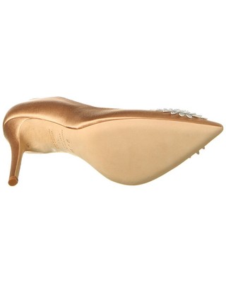 Pre-owned Sjp By Sarah Jessica Parker Safa 100 Satin Pump Women's In Brown