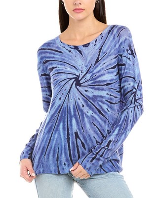 

Осенний кашемировый кашемировый свитер с принтом тай-дай, женский синий размер, NA