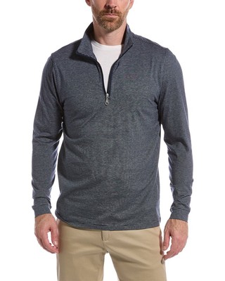 

Мужской пуловер из смесового шелка в полоску Scott Barber, Синий