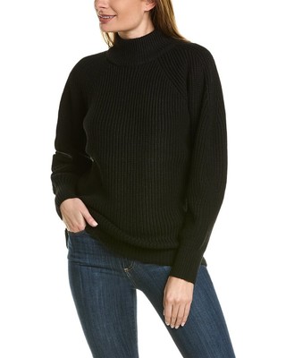 

Женский шерстяной свитер оверсайз с водолазкой Bcbgmaxazria, Черный