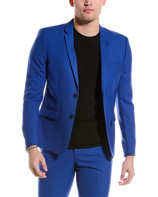 Шерстяной пиджак от костюма Kooples мужской синий 50