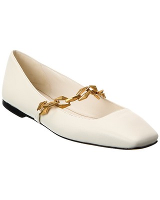 

Jimmy Choo Diamond Tilda Женские кожаные туфли на плоской подошве, Белый, NA