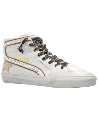 Pre-owned Golden Goose Slide Suede & Leather Sneaker Women's In White