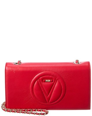 Valentino By Mario Valentino Фирменная кожаная сумка Lena через плечо женская красная