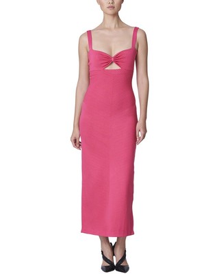 Pre-owned Carolina Herrera Sweetheart Silk-blend Dress Women's In Red