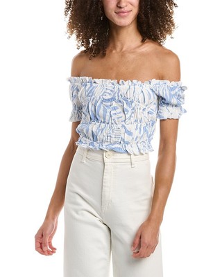 

Женский топ без рукавов Ocean Drive с открытыми плечами, Blue island print