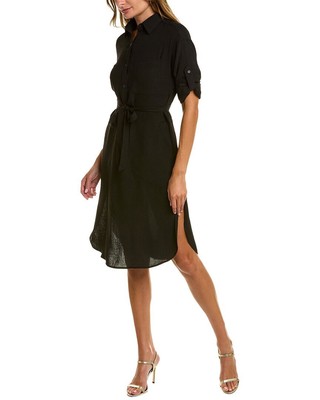 

Платье-рубашка с завязками на талии Max Studio, женское, Черный