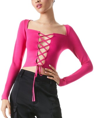 

Женский кружевной топ Alice + Olivia Hilaria, J wild pink