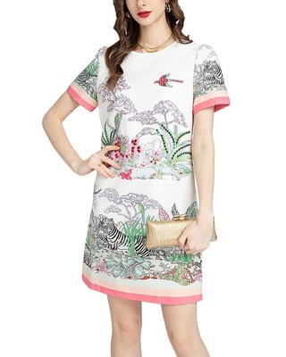 

Женское мини-платье Burryco, White - multicolor print