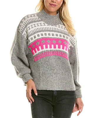 

Осенний кашемировый женский кашемировый свитер с кокеткой Fairisle, Grey