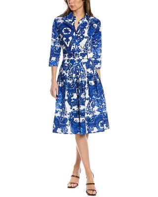 

Платье-рубашка Samantha Sung Audrey женское, Delft dutchese white cobalt bl