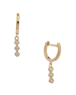 Женские серьги Huggie с двумя бриллиантами Ron Hami 14K 0,14 Карата