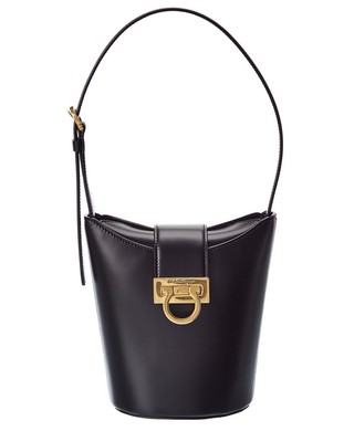 

Ferragamo Trifolio Маленькая кожаная женская сумка через плечо, черная, NA