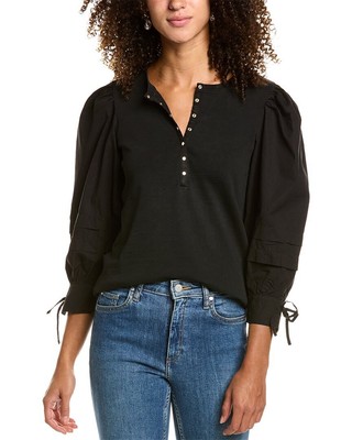 

Женская футболка Henley Nation Ltd Dixie Poplin, Черный