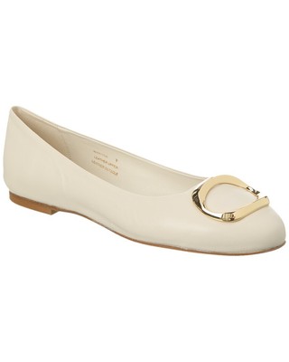 Bruno Magli Marissa Leather Flat Womens White 9