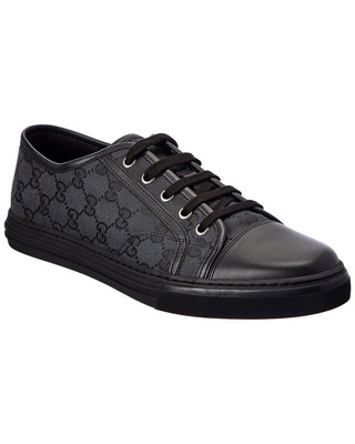 

Мужские кроссовки Gucci Gg из холста и кожи черные, Черный, NA
