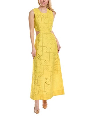 Женское платье Ganni Broderie Anglaise желтое 40