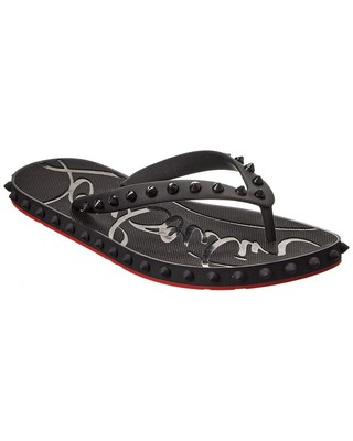 

Christian Louboutin Super Loubi Женские резиновые шлепанцы, Черный, NA