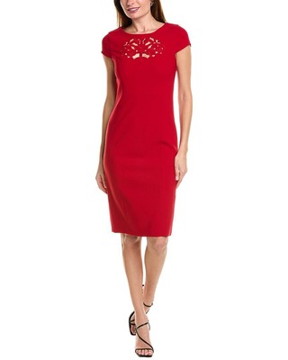 Женское платье-футляр с вышивкой и вырезом Elie Tahari