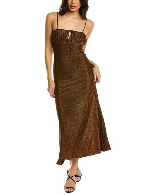 

Misha Collection Жемчужное платье макси женское коричневое, Коричневый