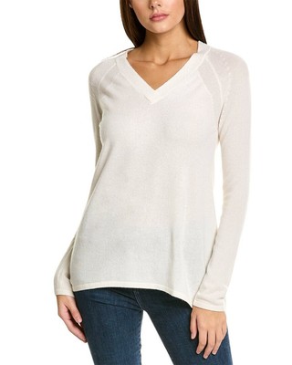 

Туника Forte Cashmere с v-образным вырезом, кашемировый свитер, женский, Белый