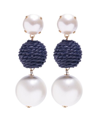 Женские серьги-капли Carolina Herrera, обернутые рафией