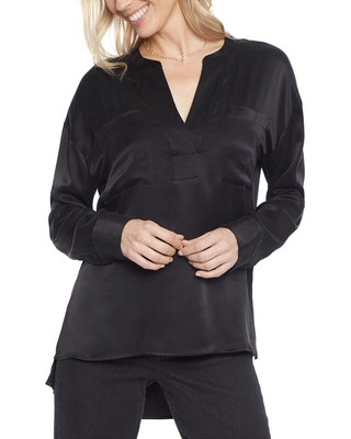 

Женские тканые футболки Nydj Henley, Черный