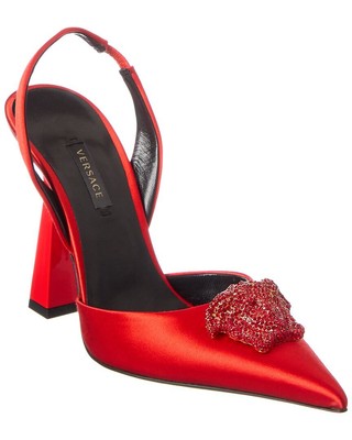 

Женские атласные туфли Versace La Medusa с открытой пяткой, Красный, NA
