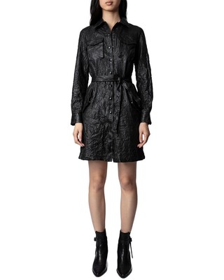 

Женское кожаное платье-стойка Zadig - Voltaire, Noir