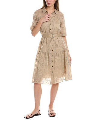 Платье-рубашка Lafayette 148 New York Denver женское коричневое L
