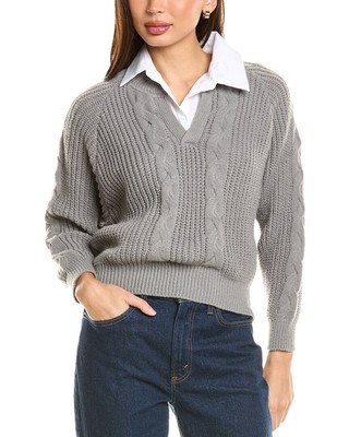 Seraphina Layered Sweater Womens Grey Os