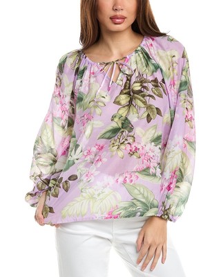 Женский топ в крестьянском стиле из шелковой смеси Tommy Bahama Orchid Dreams