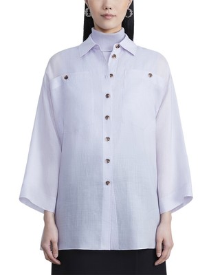 

Женская рубашка оверсайз с карманами Lafayette 148 New York, Aster