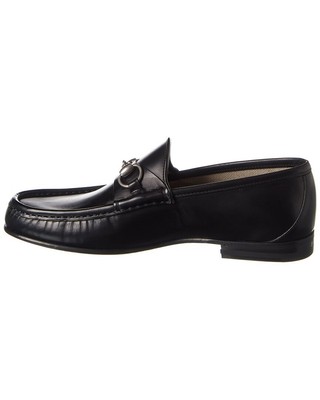 Pre-owned Gucci Horsebit Leather Loafer Men's In Black