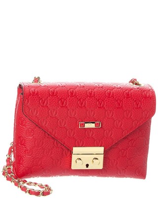 Valentino By Mario Valentino Isabelle Женское кожаное кроссбоди через плечо красного цвета