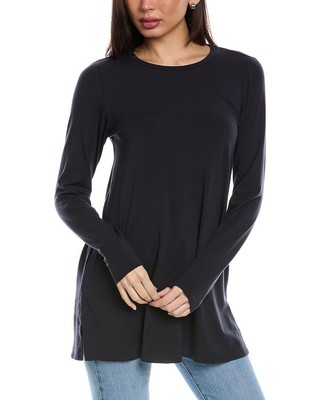 Женская туника с круглым вырезом Eileen Fisher синего цвета Xxs