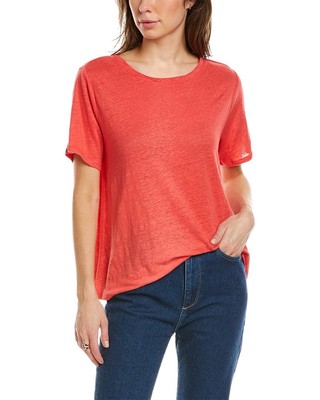 

Женская льняная футболка Eileen Fisher с круглым вырезом, Розовый