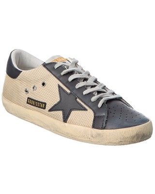 Мужские кроссовки Golden Goose Superstar из кожи и сетки белые 44