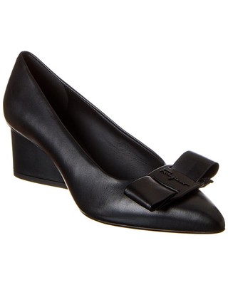 Кожаные туфли-лодочки Ferragamo Viva Женские черные 70