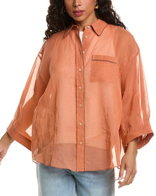 Женский топ из органзы Brunello Cucinelli M