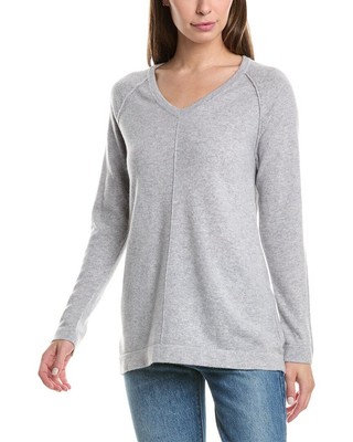 Женский кашемировый свитер Forte Cashmere Easy Raglan с V-образным вырезом