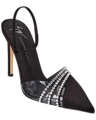

Женские туфли-лодочки Giuseppe Zanotti Braquel 105 из атласа и винила с пяткой на пятке, Черный, NA