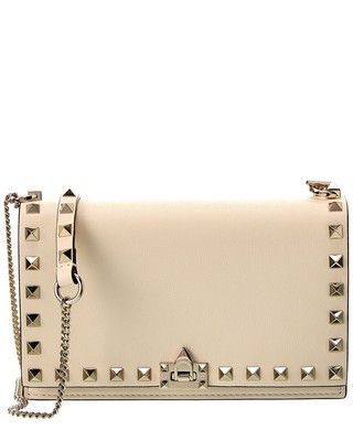 

Кожаное женское через плечо Valentino Rockstud белого цвета, NA