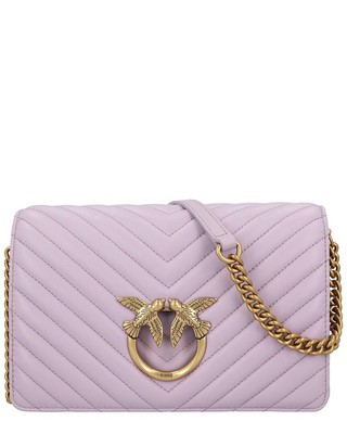 

Кожаное женское через плечо Pinko, розовое, NA