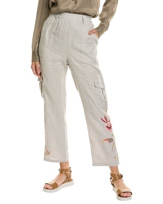 

Женские льняные брюки карго Johnny Was Maisie, Коричневый, NA